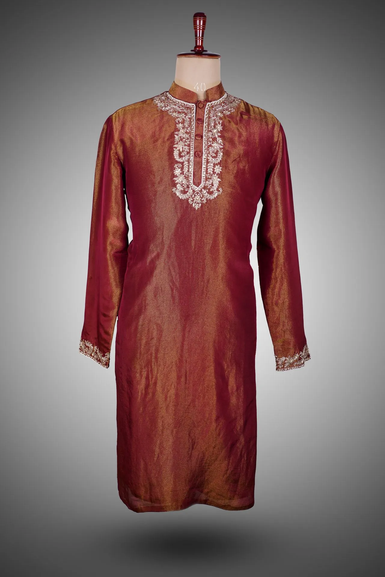 Mens kurta with minimal embroidery