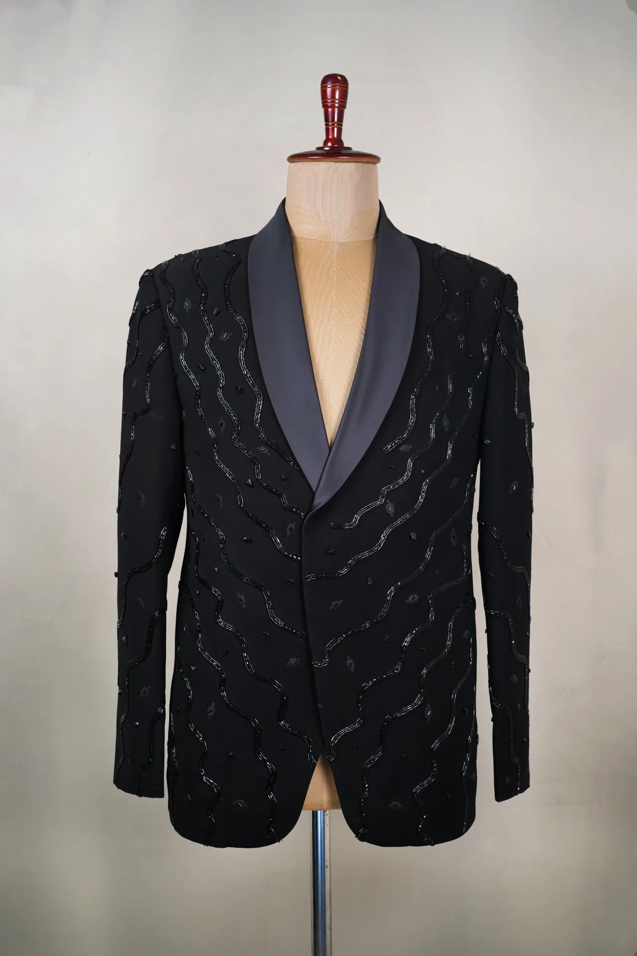 Black Blazer with heavy hand embroidery