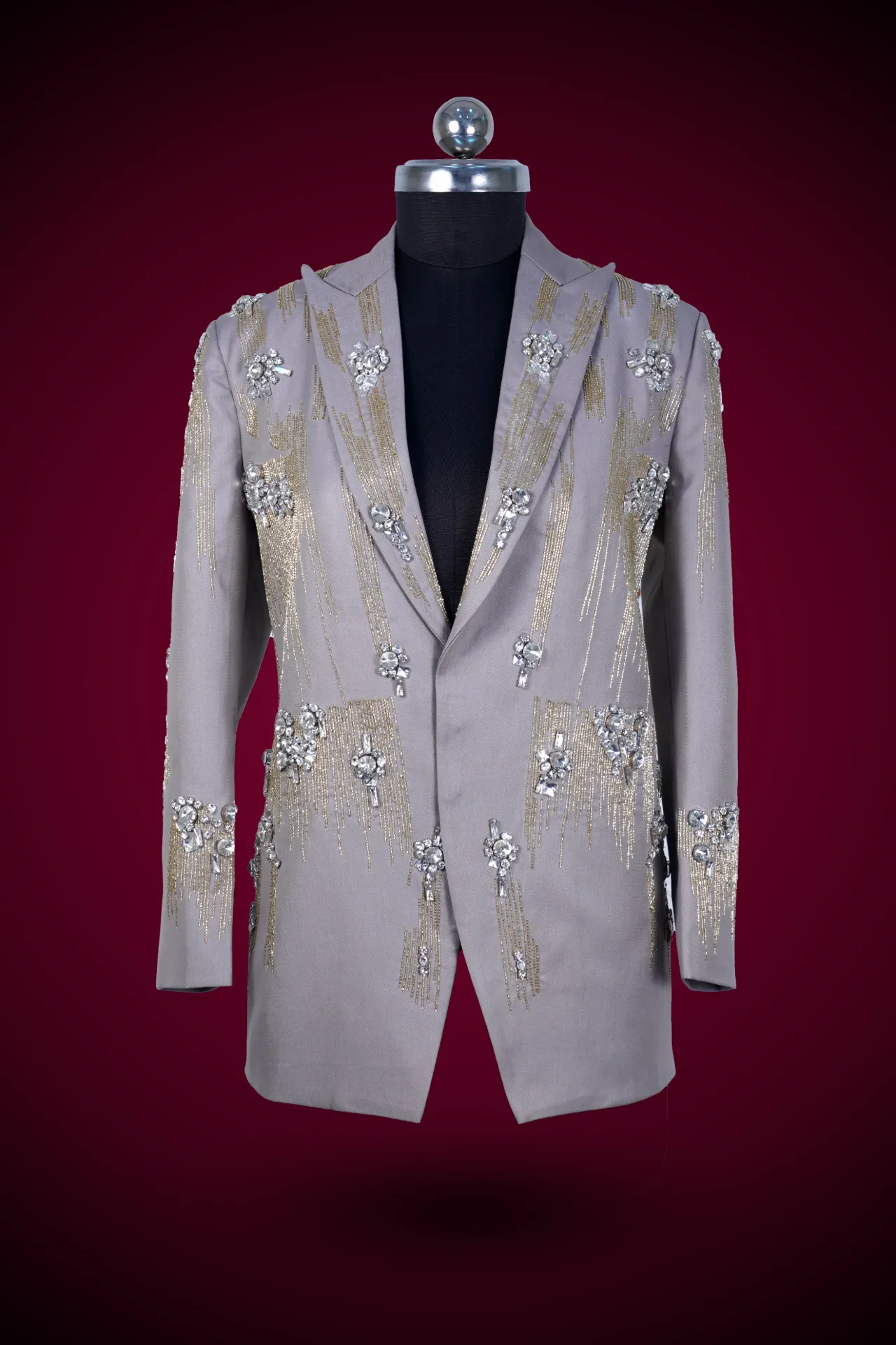 Women's blazer with heavy hand embroidery