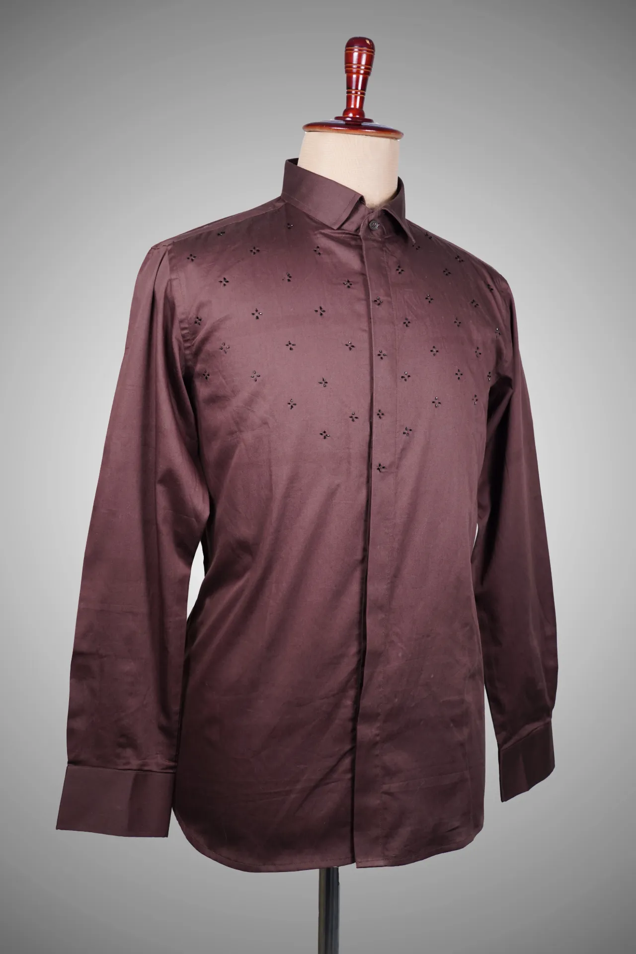 Mens shirt with minimal embroidery